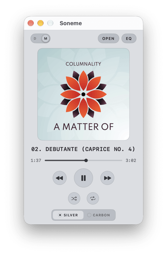 Soneme mini player floating above other windows